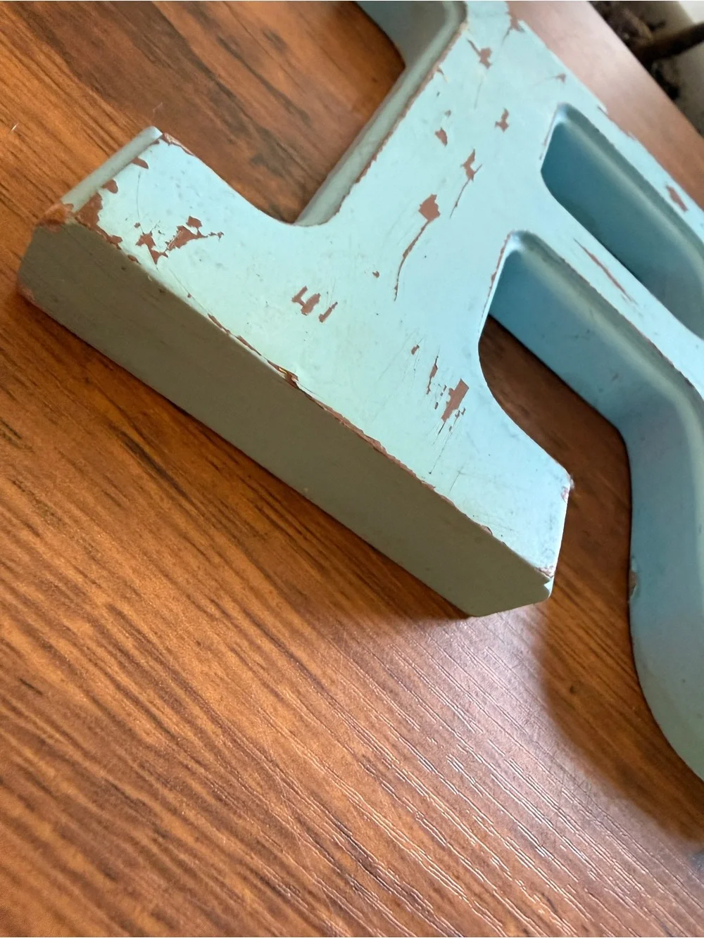 Rustic Blue Distressed Letter 